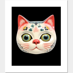 Retro Kitschy Cat Heads Posters and Art